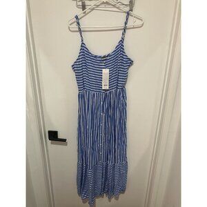 Beloved Woman Women's Striped Summer Dress, Blue/White, Size EU 44 (US 12), NWT
